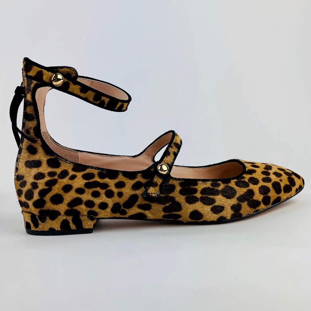 J.CREW Poppy Ballet Flats Leopard Calf Hair Size 7 - Picture 6 of 8